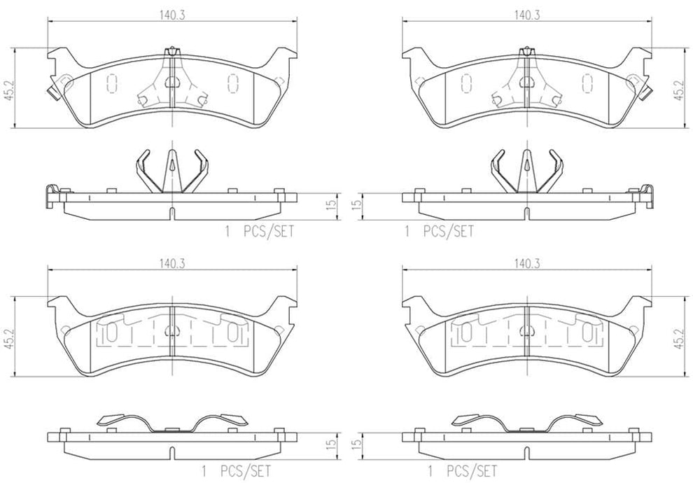 Brembo Brembo NAO Ceramic Brake Pads P24042N Autofit
