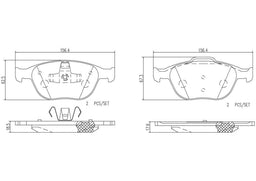 Brembo Brembo NAO Ceramic Brake Pads P24058N Autofit