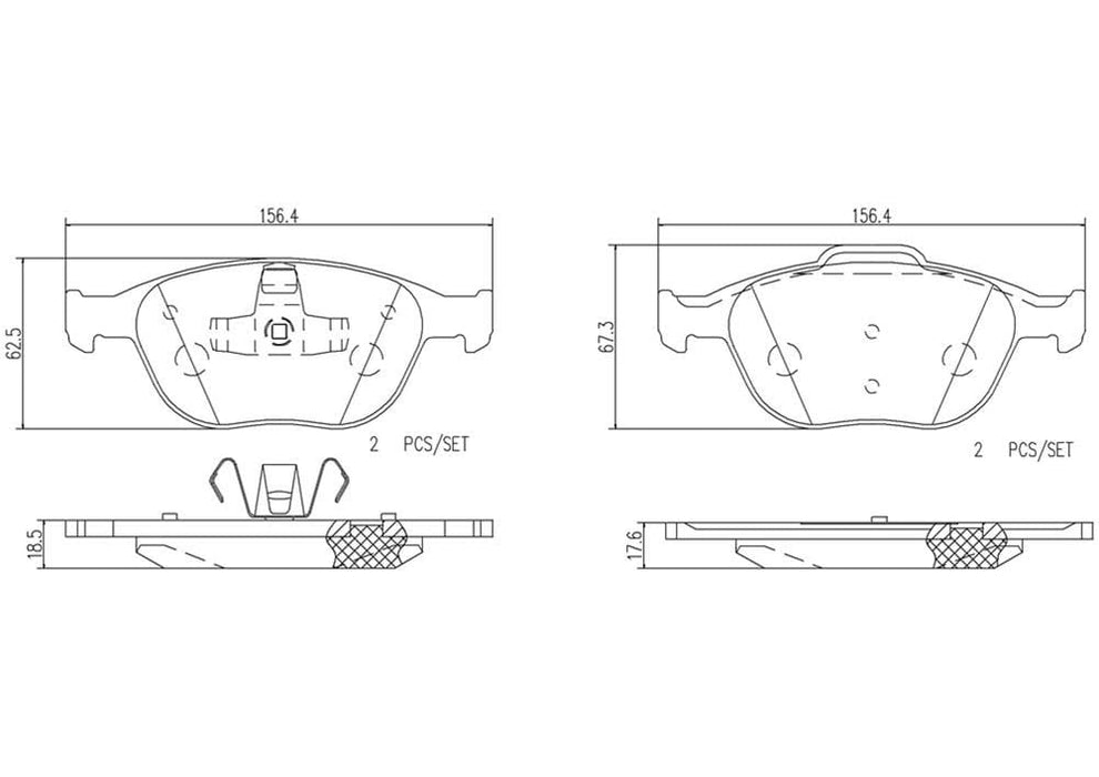 Brembo Brembo NAO Ceramic Brake Pads P24058N Autofit