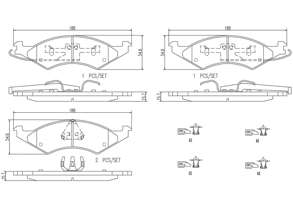 Brembo Brembo NAO Ceramic Brake Pads P24093N Autofit