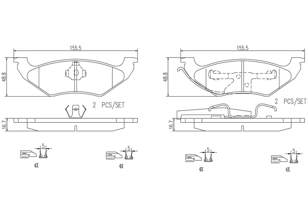 Brembo Brembo NAO Ceramic Brake Pads P24094N Autofit