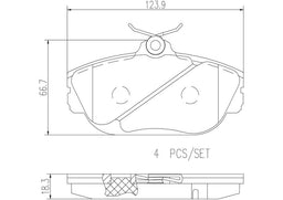 Brembo Brembo NAO Ceramic Brake Pads P24096N Autofit