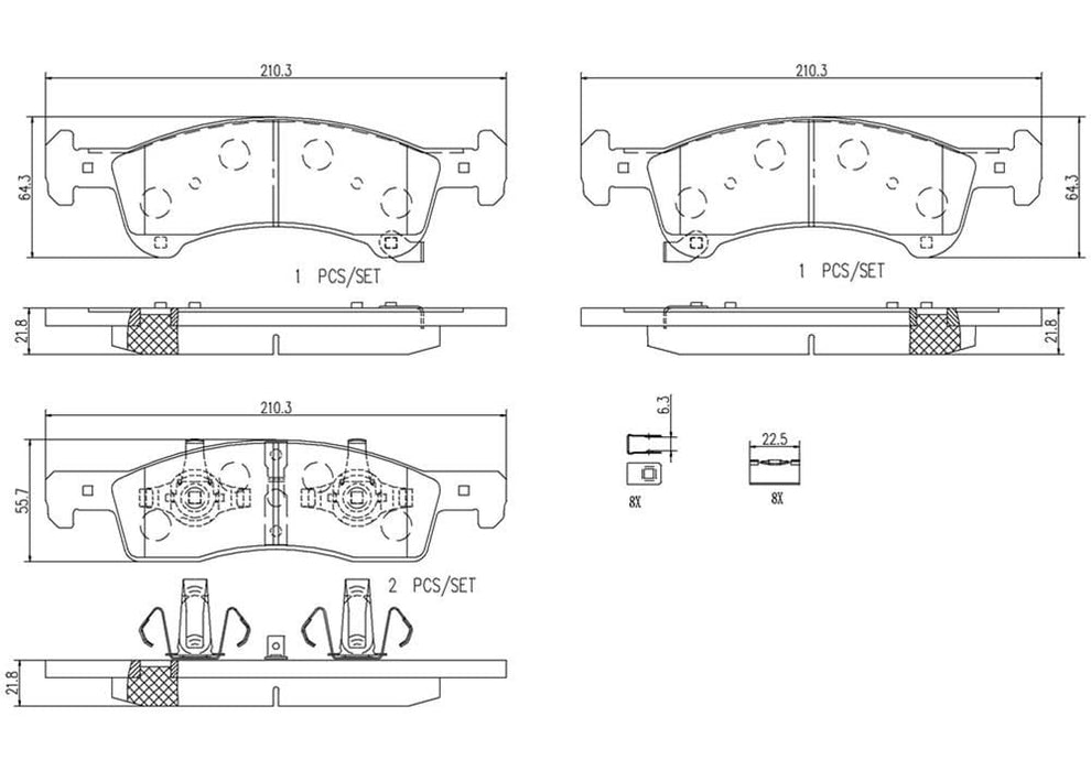 Brembo Brembo NAO Ceramic Brake Pads P24111N Autofit
