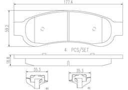 Brembo Brembo NAO Ceramic Brake Pads P24117N Autofit