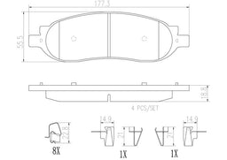 Brembo Brembo NAO Ceramic Brake Pads P24118N Autofit