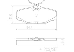 Brembo Brembo NAO Ceramic Brake Pads P24132N Autofit