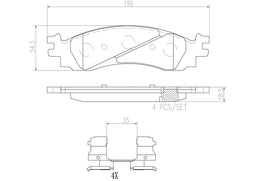 Brembo Brembo NAO Ceramic Brake Pads P24136N Autofit