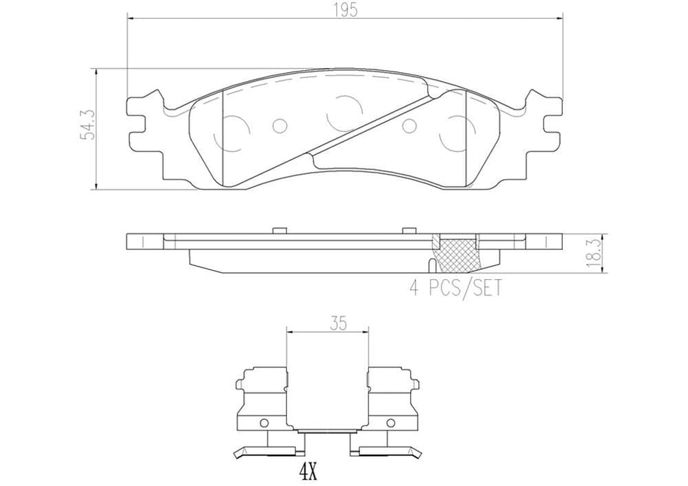 Brembo Brembo NAO Ceramic Brake Pads P24136N Autofit
