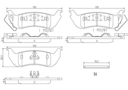 Brembo Brembo NAO Ceramic Brake Pads P24137N Autofit