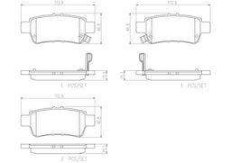 Brembo Brembo NAO Ceramic Brake Pads P28062N Autofit