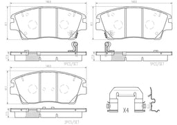 Brembo Brembo NAO Ceramic Brake Pads P30096N Autofit
