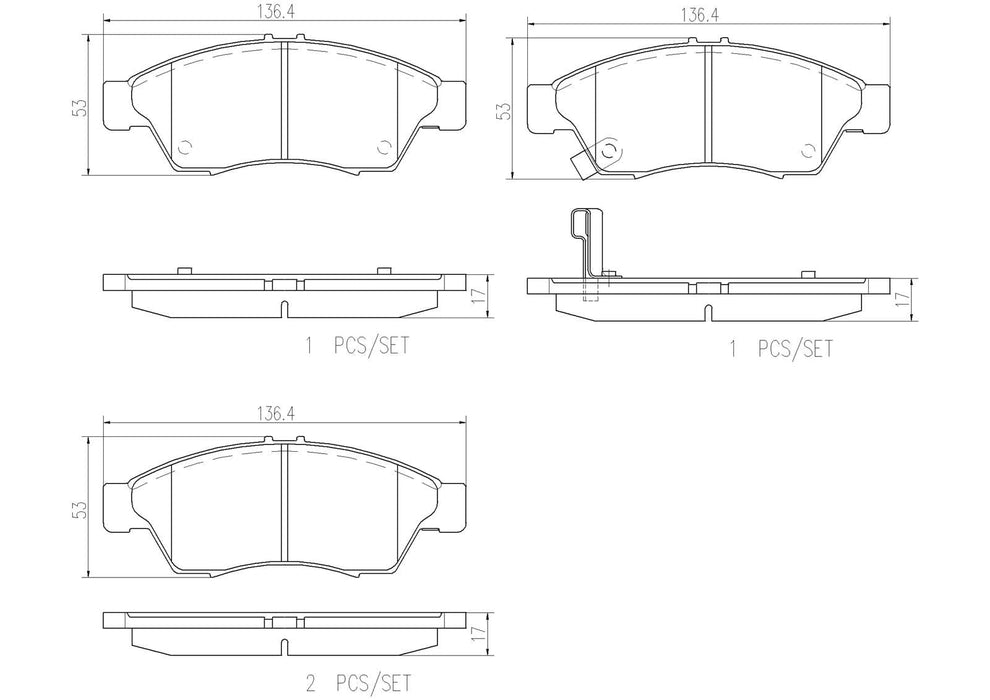 Brembo Brembo NAO Ceramic Brake Pads P79014N Autofit