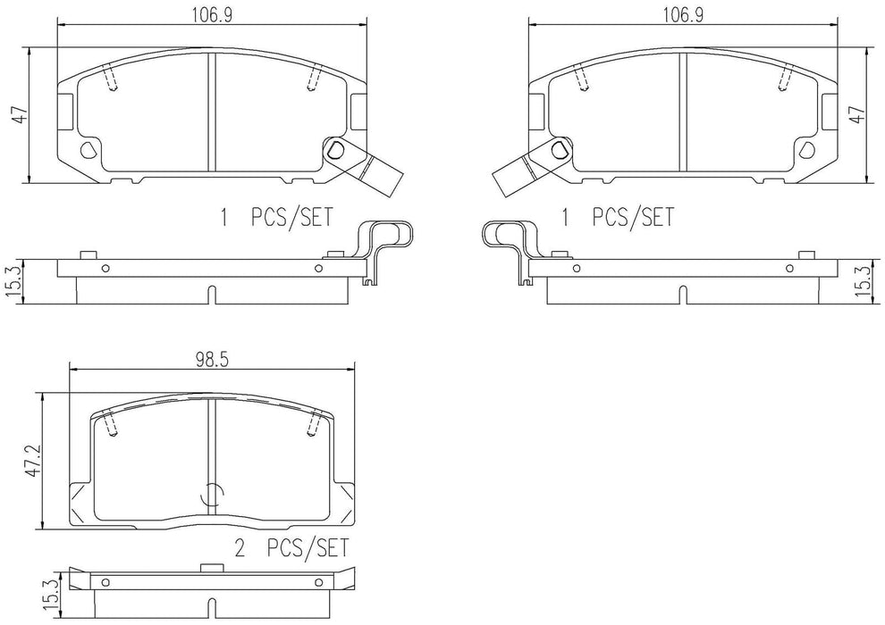 Brembo Brembo NAO Ceramic Brake Pads P83019N Autofit