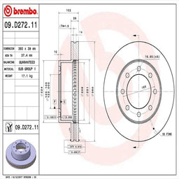 Brembo Brembo Premium UV Coated Brake Rotors 09.D272.10 Autofit