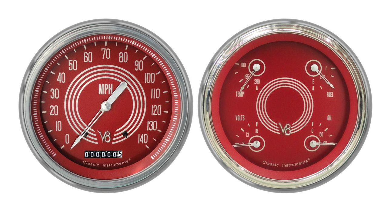 Classic Instruments Classic Instruments 1947-53 Chevy Pickup Package Gauge Sets CT47V8RS52 Autofit