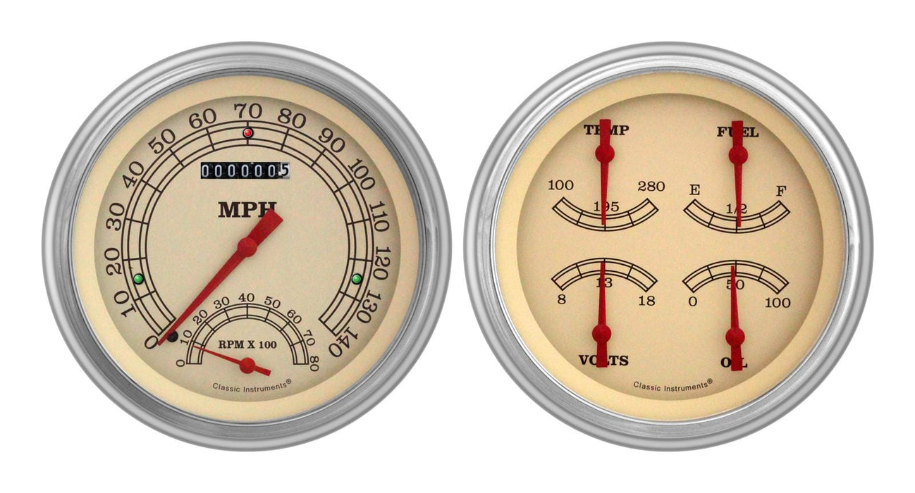 Classic Instruments Classic Instruments 1951-53 Chevy Package Gauge Sets CH51VT62 Autofit