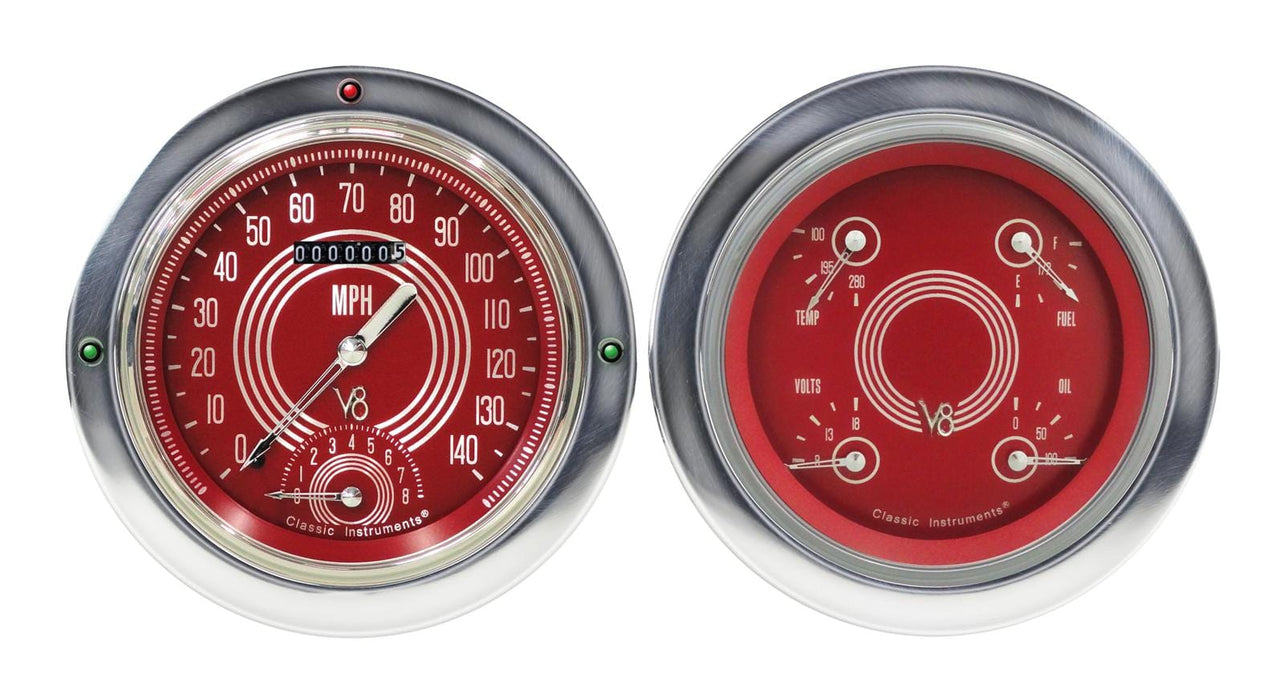 Classic Instruments Classic Instruments 1954-55 Chevy Pickup Package Gauge Sets CT54V8RS62 Autofit
