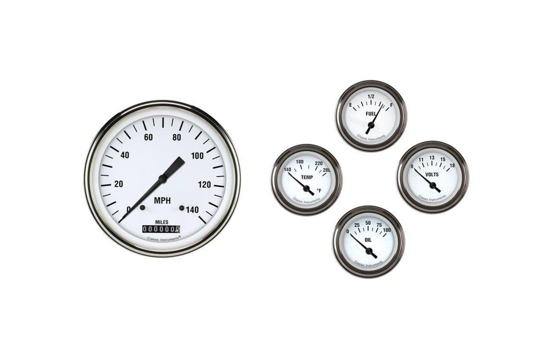 Classic Instruments Classic Instruments 1957-60 Ford Truck White Hot Gauge Sets FT57WH54 Autofit