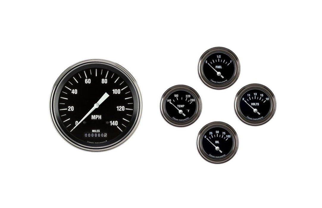 Classic Instruments Classic Instruments 1961-66 Ford E-Series Hot Rod Gauge Sets FV61HR54 Autofit