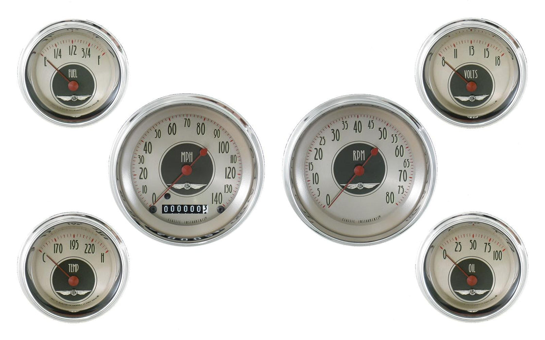 Classic Instruments Classic Instruments All-American Nickel Series Gauge Sets AN01SHC Autofit
