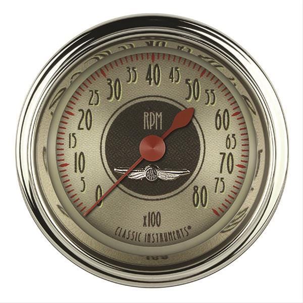 Classic Instruments Classic Instruments All-American Nickel Series Tachometers AN183SHC Autofit