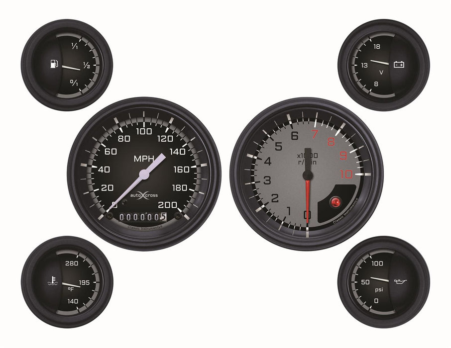 Classic Instruments Classic Instruments Auto Cross Gray Series Gauge Sets AX01GBLF Autofit