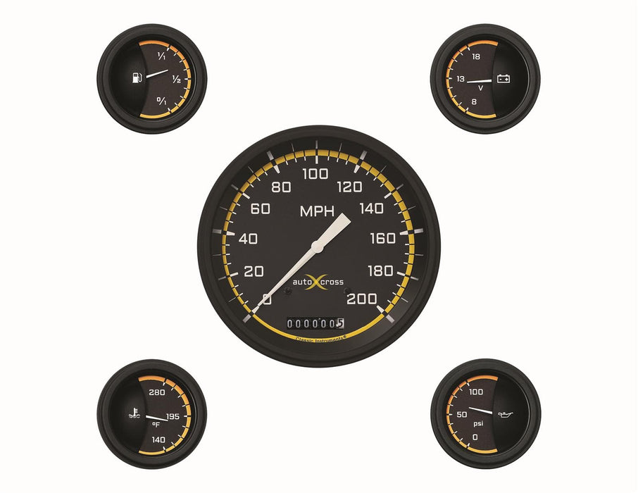 Classic Instruments Classic Instruments Auto Cross Yellow Series Gauge Sets AX54YBLF Autofit