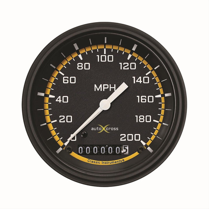 Classic Instruments Classic Instruments Auto Cross Yellow Series Speedometers AX57YBLF Autofit