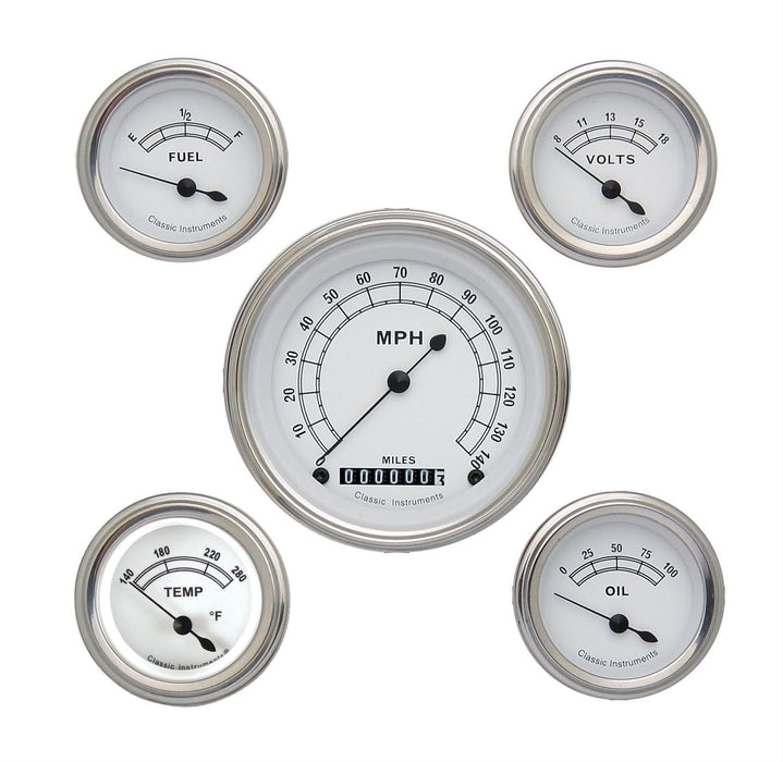 Classic Instruments Classic Instruments Classic White Series Gauge Sets CW00SLC Autofit