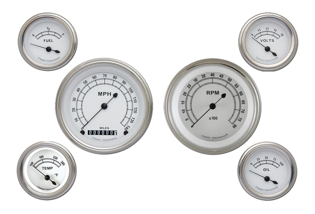 Classic Instruments Classic Instruments Classic White Series Gauge Sets CW01SLC Autofit