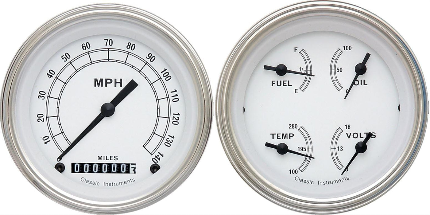 Classic Instruments Classic Instruments Classic White Series Gauge Sets CW02SLF Autofit