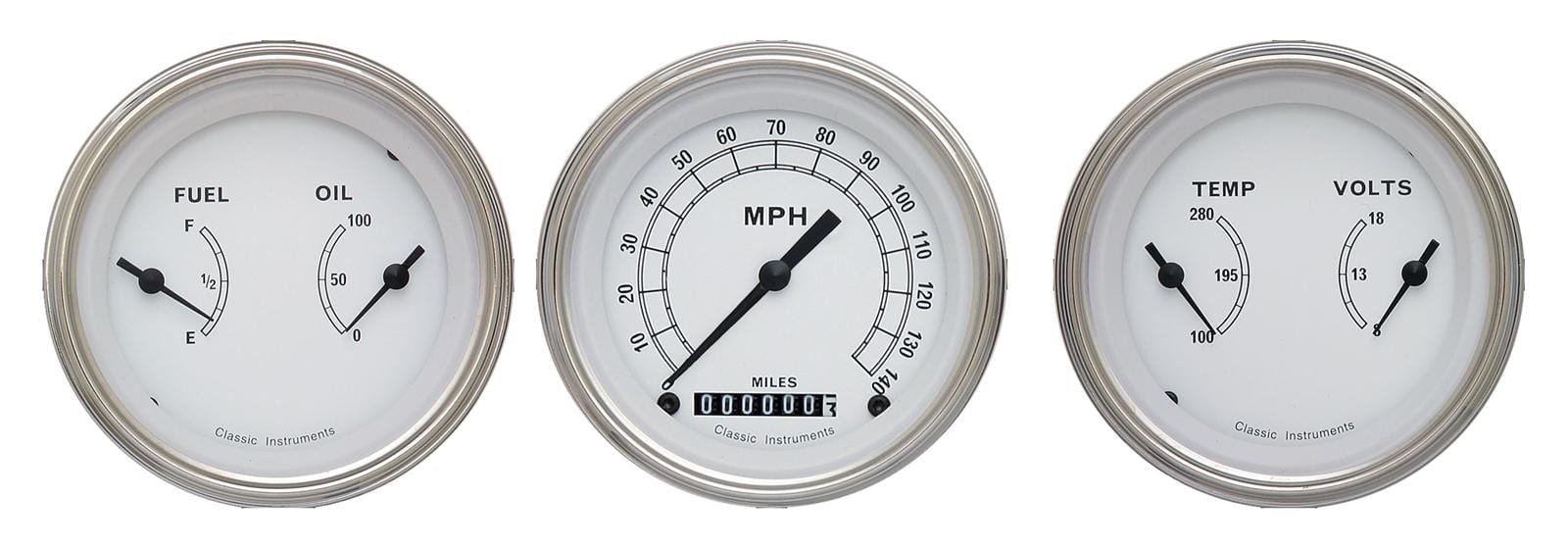 Classic Instruments Classic Instruments Classic White Series Gauge Sets CW04SLC Autofit