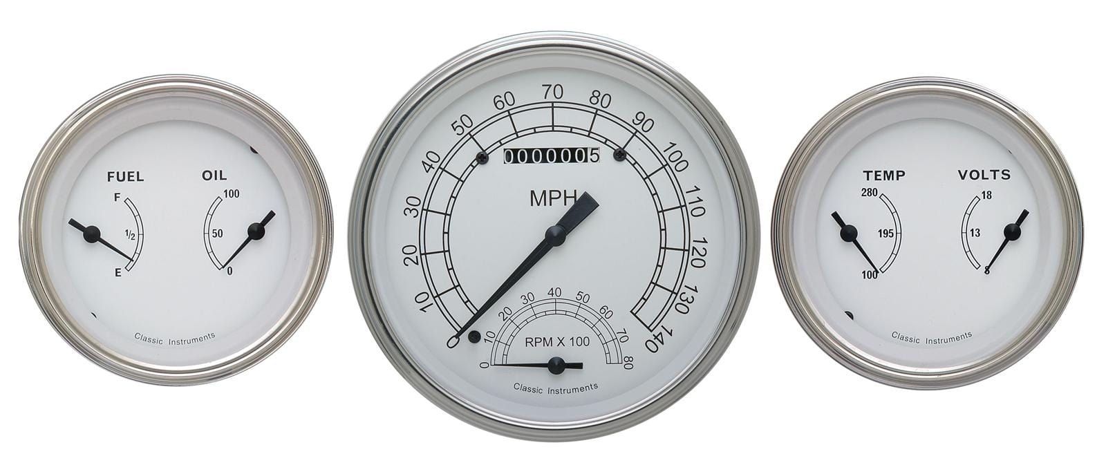 Classic Instruments Classic Instruments Classic White Series Gauge Sets CW61SLF Autofit