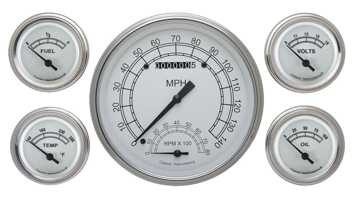Classic Instruments Classic Instruments Classic White Series Gauge Sets CW65SLF Autofit