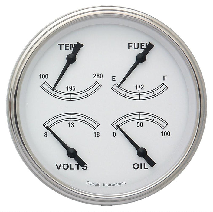 Classic Instruments Classic Instruments Classic White Series Gauge Sets CW78SLF Autofit