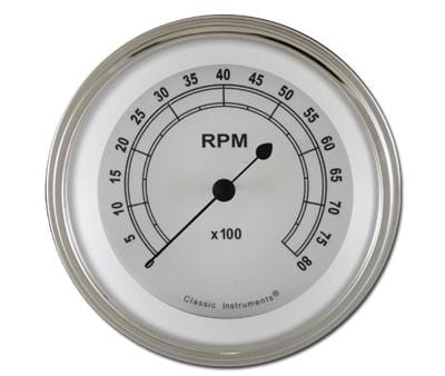 Classic Instruments Classic Instruments Classic White Series Tachometers CW80SLC Autofit