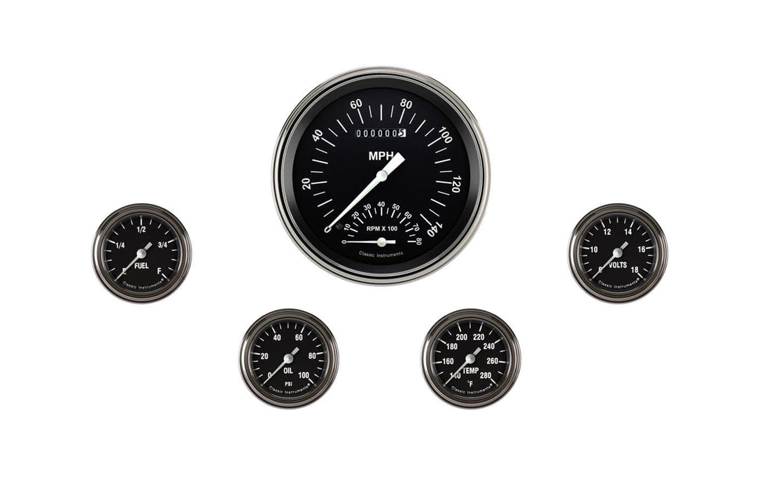 Classic Instruments Classic Instruments Hot Rod Series Gauge Sets HR165SLF Autofit
