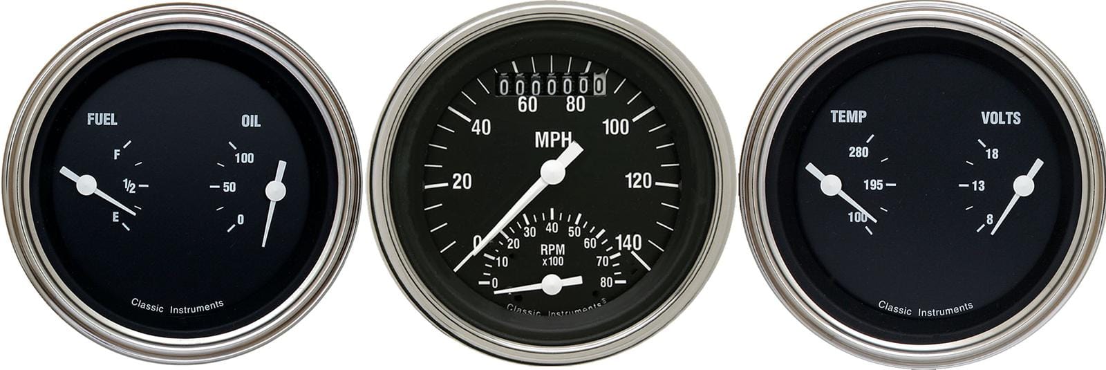 Classic Instruments Classic Instruments Hot Rod Series Gauge Sets HR34SLC Autofit