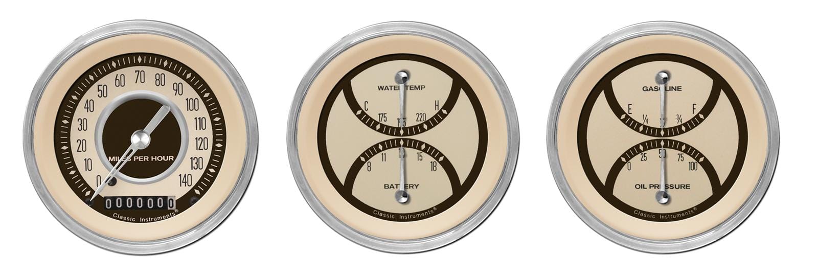 Classic Instruments Classic Instruments Nostalgia VT Series Gauge Sets NT04SHC Autofit