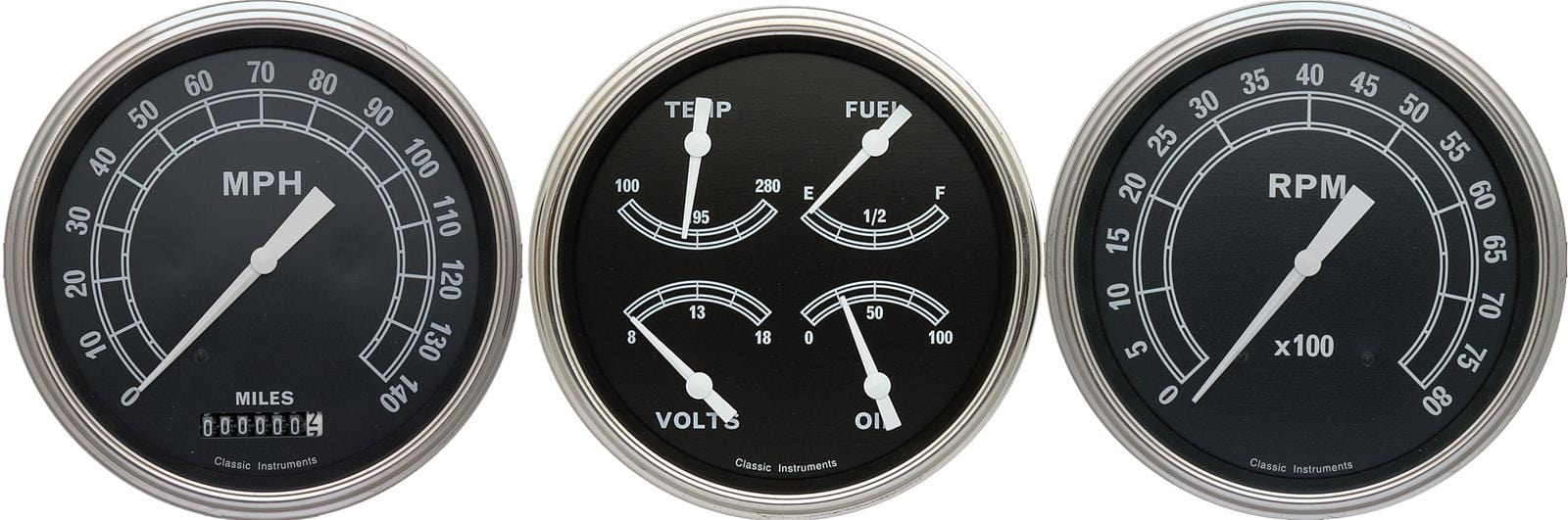 Classic Instruments Classic Instruments Traditional Series Gauge Sets TR53SLF Autofit