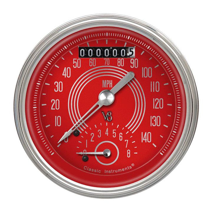 Classic Instruments Classic Instruments V8 Red Steelie Series Gauge Sets V8RS20SHC Autofit