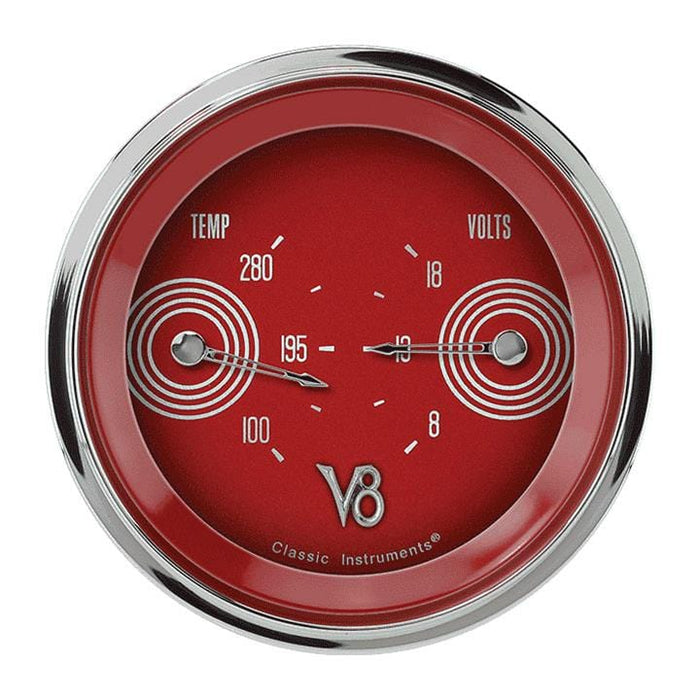 Classic Instruments Classic Instruments V8 Red Steelie Series Gauge Sets V8RS74SHC Autofit