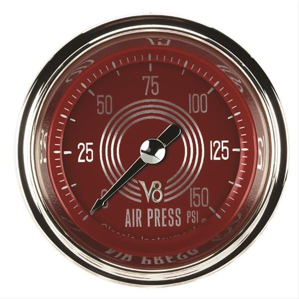Classic Instruments Classic Instruments V8 Red Steelie Series Gauges V8RS118SHC Autofit
