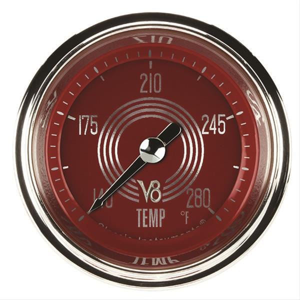 Classic Instruments Classic Instruments V8 Red Steelie Series Gauges V8RS126SHC-12 Autofit