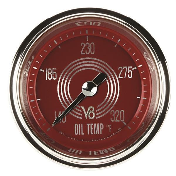 Classic Instruments Classic Instruments V8 Red Steelie Series Gauges V8RS128SHC Autofit
