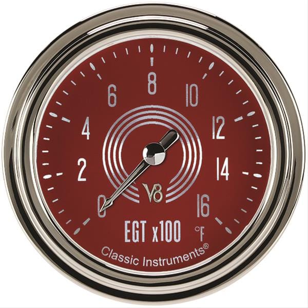 Classic Instruments Classic Instruments V8 Red Steelie Series Gauges V8RS398SLC Autofit