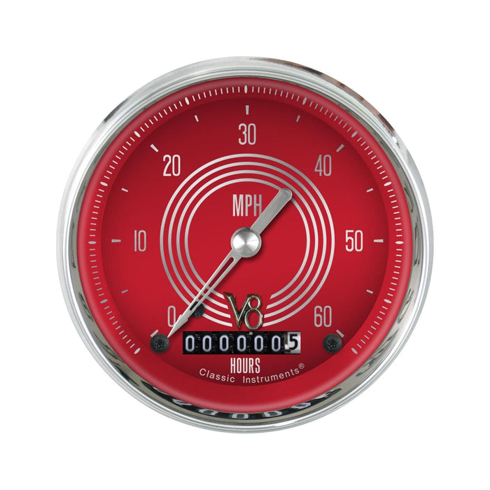 Classic Instruments Classic Instruments V8 Red Steelie Series Speedometers LSV8RS Autofit