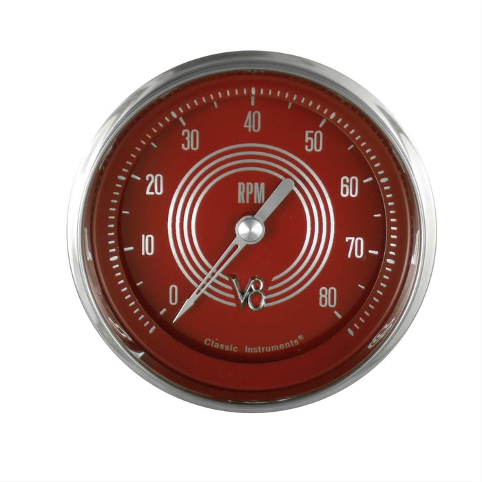 Classic Instruments Classic Instruments V8 Red Steelie Series Tachometers V8RS80SHC Autofit