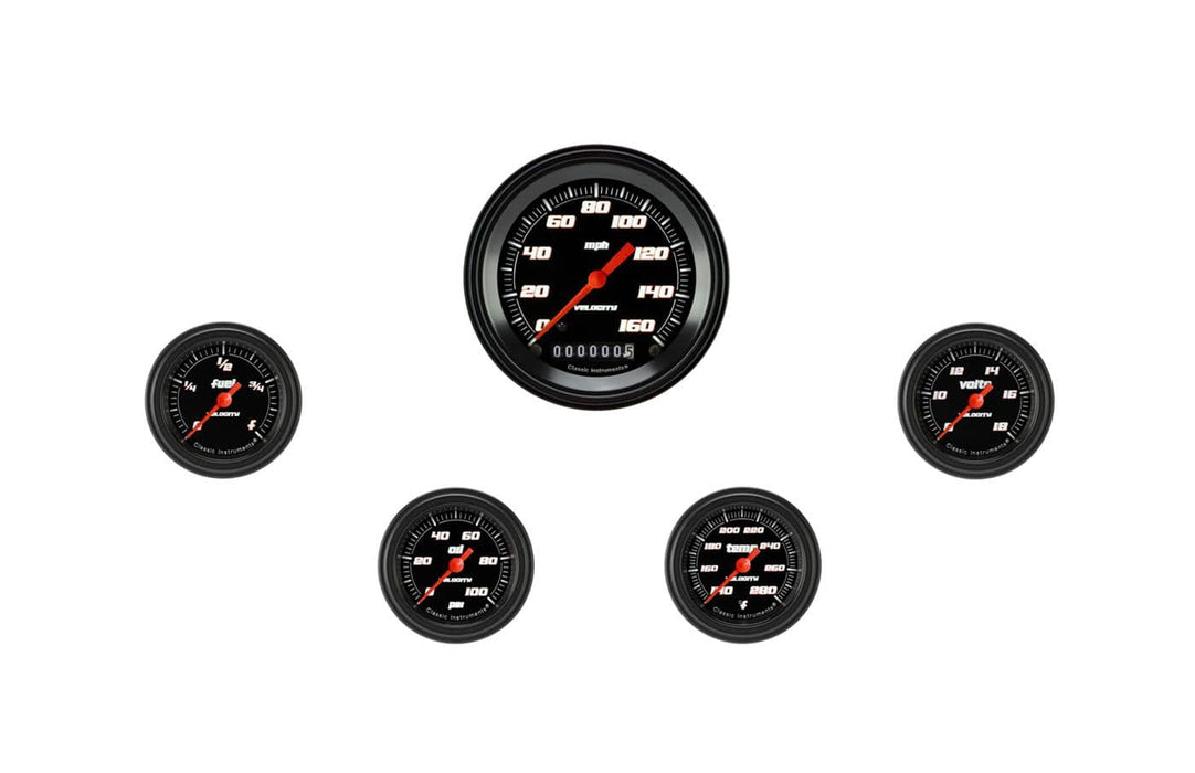 Classic Instruments Classic Instruments Velocity Black Series Gauge Sets VS100BBLF Autofit