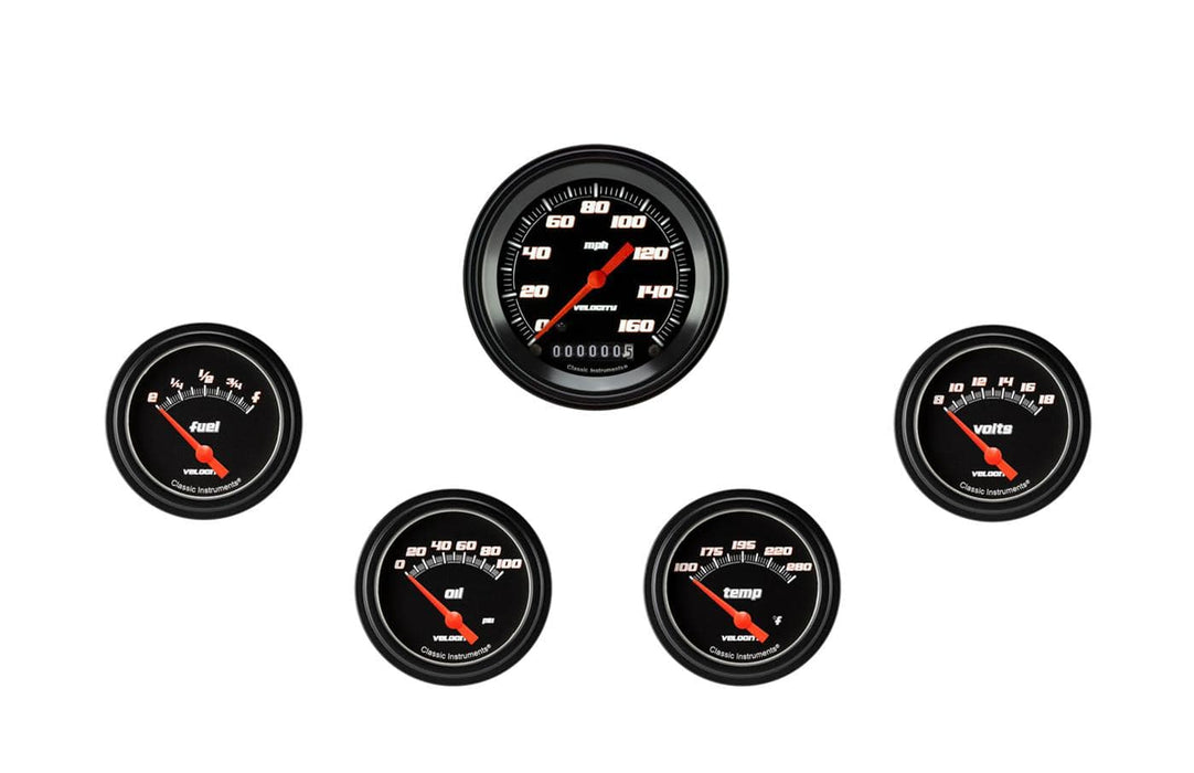 Classic Instruments Classic Instruments Velocity Black Series Gauge Sets VS200BBLF Autofit